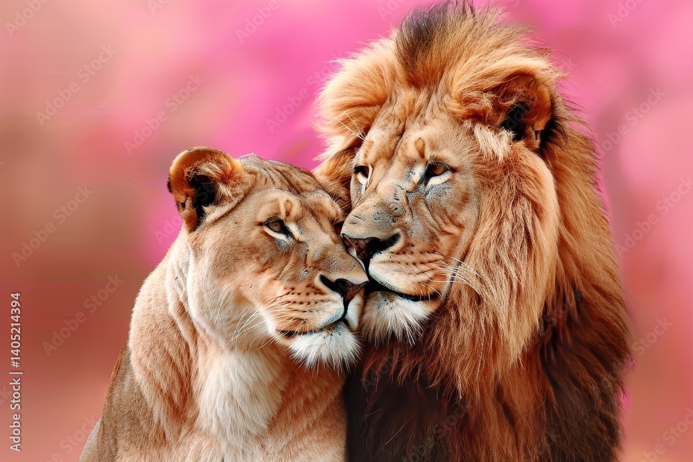 Fototapeta premium Leo couple in love close-up together