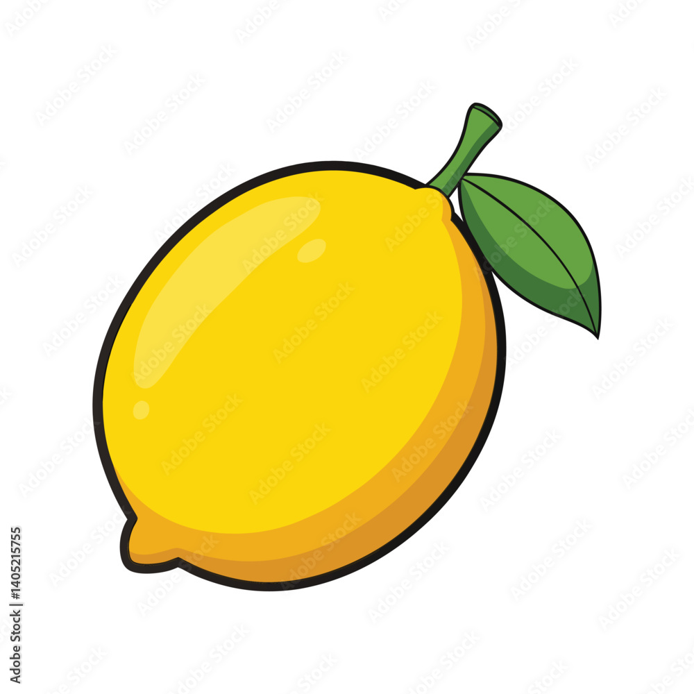 Fresh Lemon Fruit Vector Illustration for Citrus and Summer Design Fresh Lemon Fruit Vector Illustration for Citrus and Summer Design
