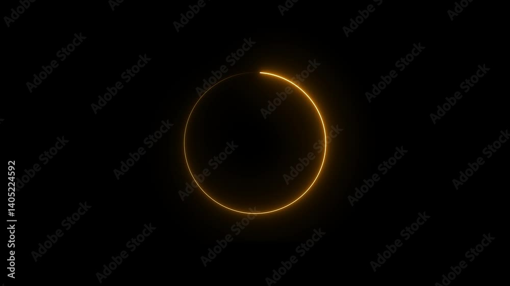 Glowing neon circle Tick mark sign icon animation on a black background. Glowing neon circle Tick mark sign icon animation on a black background.