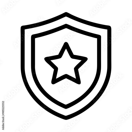 Shield with Star Emblem Icon Design