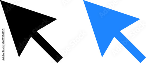 mouse pointer or cursor icon. Concept of using a personal computer. Notebook screen template. Display with clicking mouse
