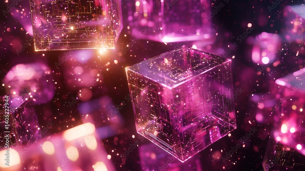 Entangled Qubits Connected by Pulsating Light – Futuristic Quantum Computing Concept Entangled Qubits Connected by Pulsating Light – Futuristic Quantum Computing Concept