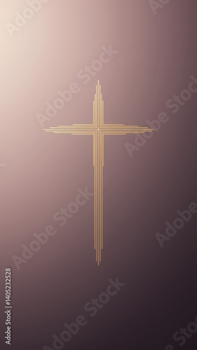 Christian cross symbol against a blurred background.