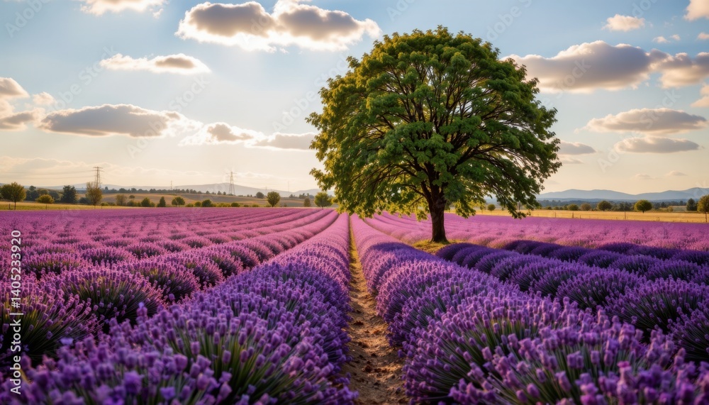 Lavender fields blooming under blue skies provence france scenic landscape photography nature's beauty Lavender fields blooming under blue skies provence france scenic landscape photography nature's beauty