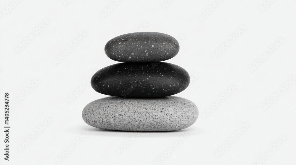 Three stones stacked on top of each other. Three stones stacked on top of each other.