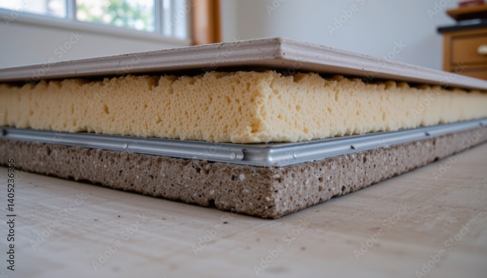 Innovative construction techniques using foam board for home building indoor workshop image minimalist close-up efficiency Innovative construction techniques using foam board for home building indoor workshop image minimalist close-up efficiency