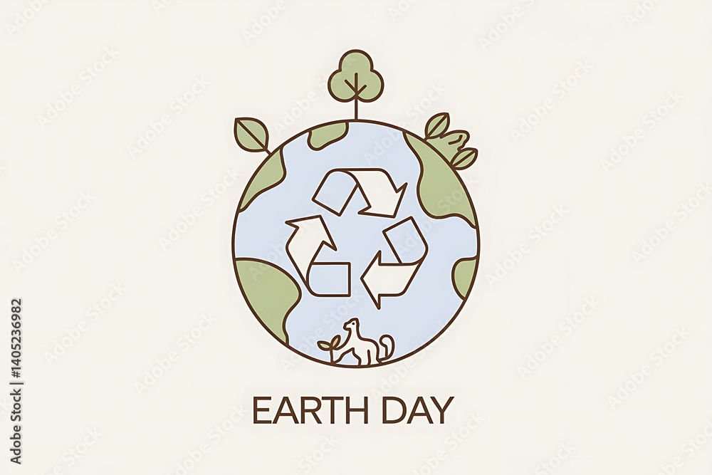 Obraz premium Celebrating Earth Day: A Sustainable World Illustrated