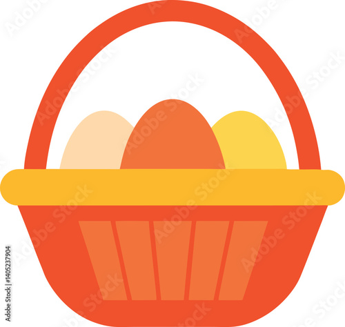 basket with easter eggs