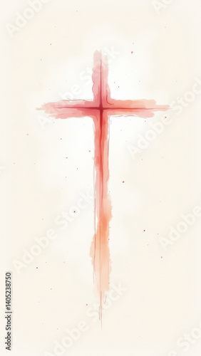 Cross on a vintage background with brush strokes.
