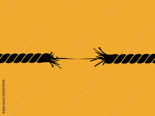 Near crisis, life hanging by a thread, rope about to break