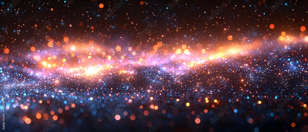 Cosmic abstract art with vibrant stars and glowing particles Cosmic abstract art with vibrant stars and glowing particles