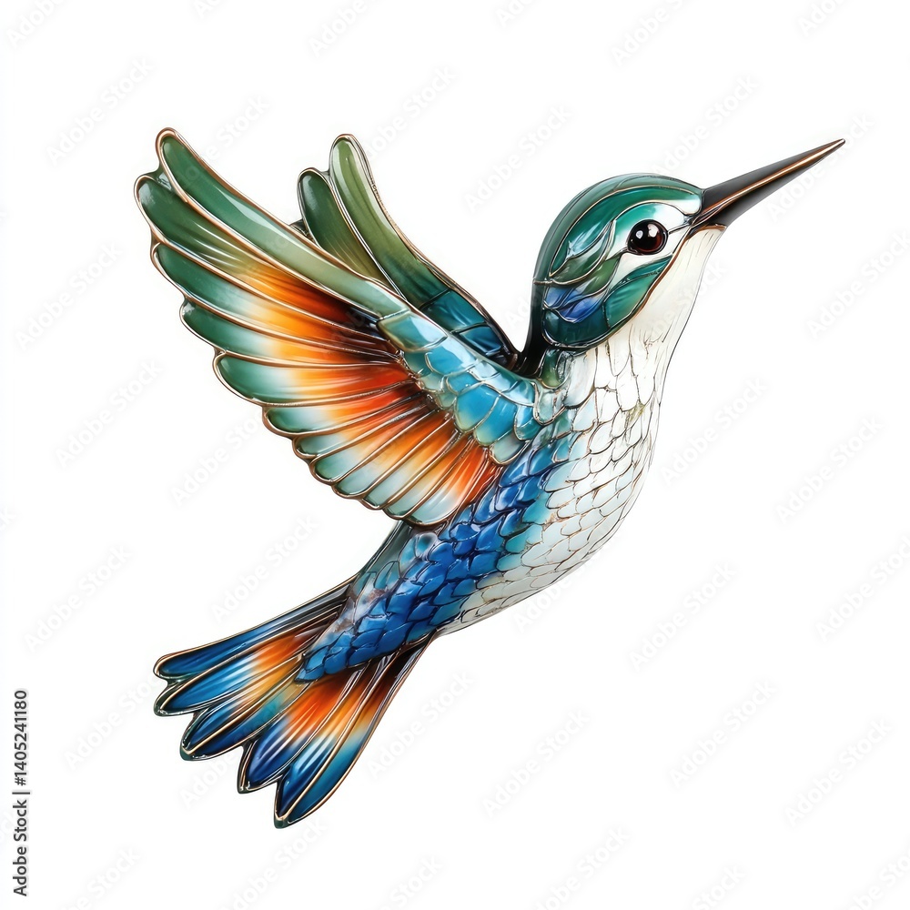 Obraz premium Vibrant Hummingbird in Flight