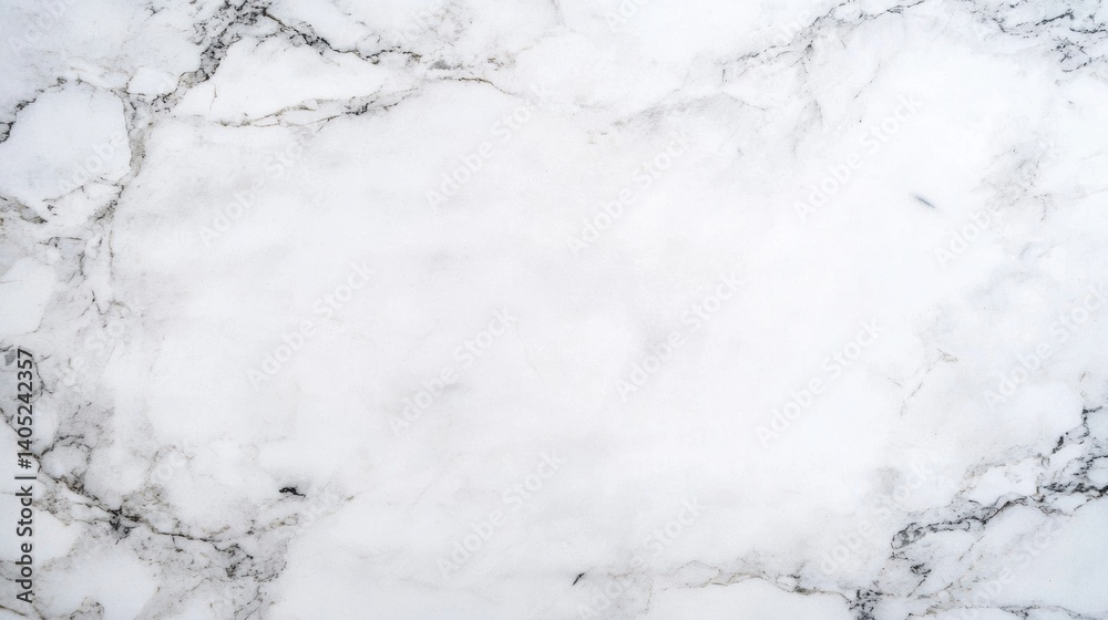 A white marble surface with black veins. A white marble surface with black veins.