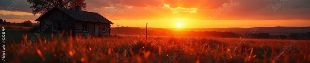 Fototapeta premium Rustic camera, vibrant sunset hues, nostalgic feel, aesthetic, composition, texture