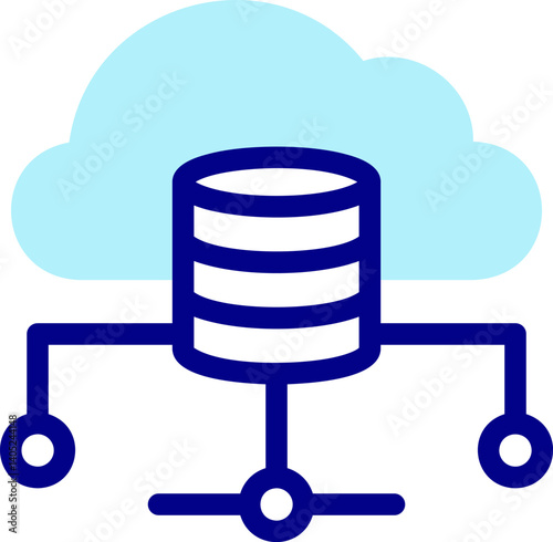 cloud database Illustration on a white background     