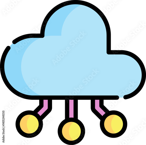 cloud Illustration on a white background     