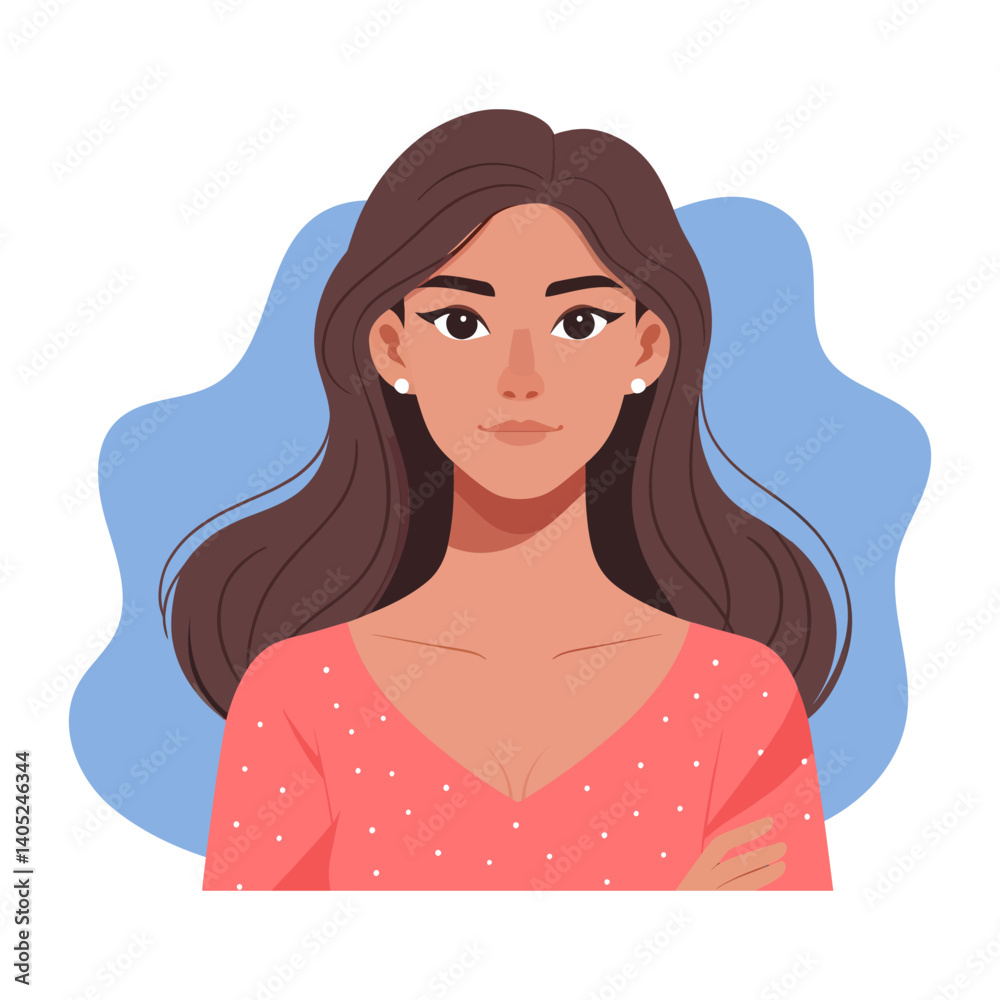 Modern woman portrait flat vector Modern woman portrait flat vector