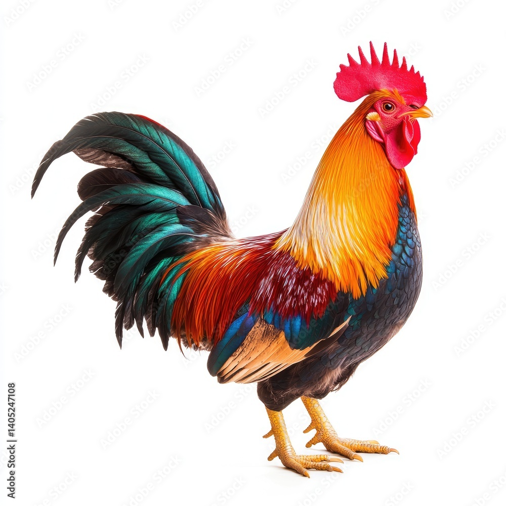 Fototapeta premium Colorful Rooster Portrait