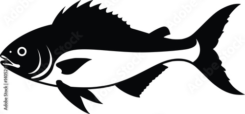 Silhouette of a sleek fish swimming gracefully in the water