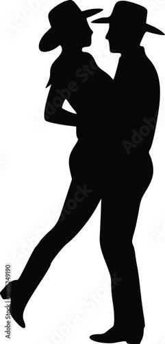 Silhouette of two individuals engaged in an expressive dance pose, one person lifted by the other