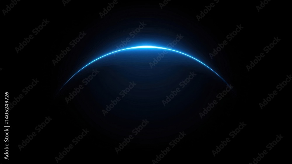 Obraz premium A blue planet with a radiant light trail.