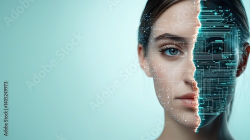 Futuristic Woman Dual Face Style