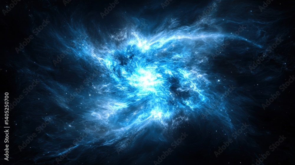 A digital illustration of a nebula with swirling blue and white hues. A digital illustration of a nebula with swirling blue and white hues.