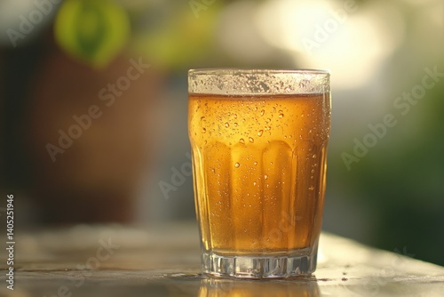 Obraz na płótnie Golden Lager in a Glass, Ready to Quench Thirst. w salonie