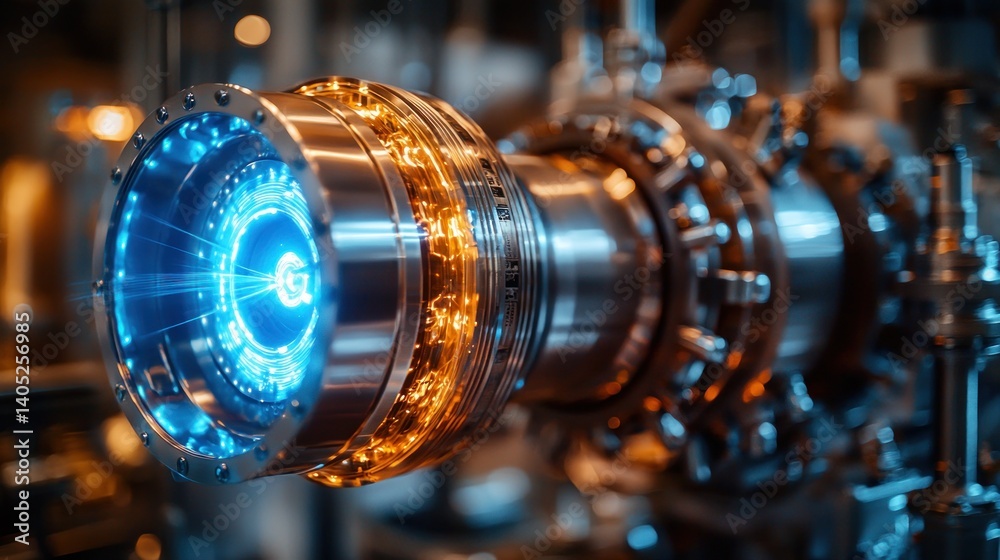 Obraz premium Futuristic energy reactor core glowing intensely