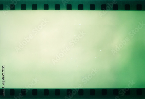 Light green film with analogue halo, clean but nostalgic texture, delicate vintage effect