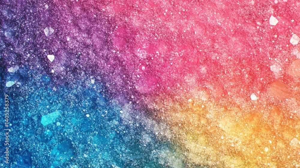 Fototapeta premium Cosmic Rainbow Sparkle: A Vibrant Abstract Masterpiece