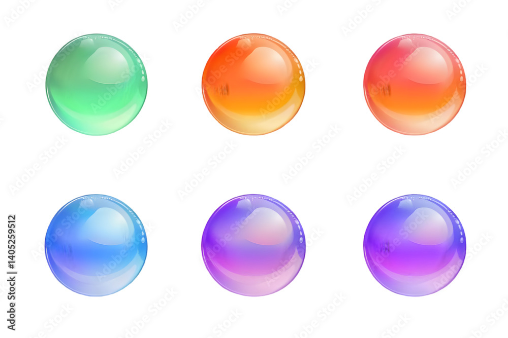 3D Rendered Colorful Spheres on Transparent Background Illustration 3D Rendered Colorful Spheres on Transparent Background Illustration