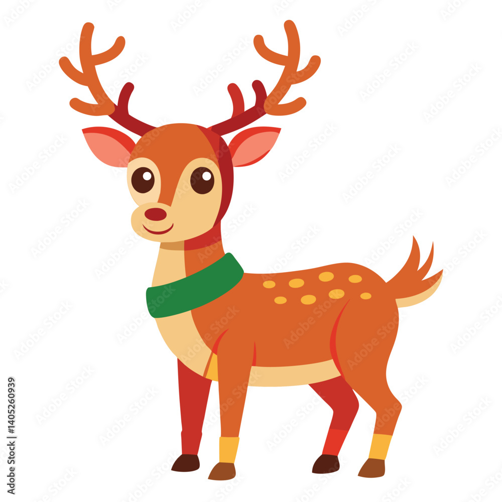 Fototapeta premium Christmas reindeer isolated on white