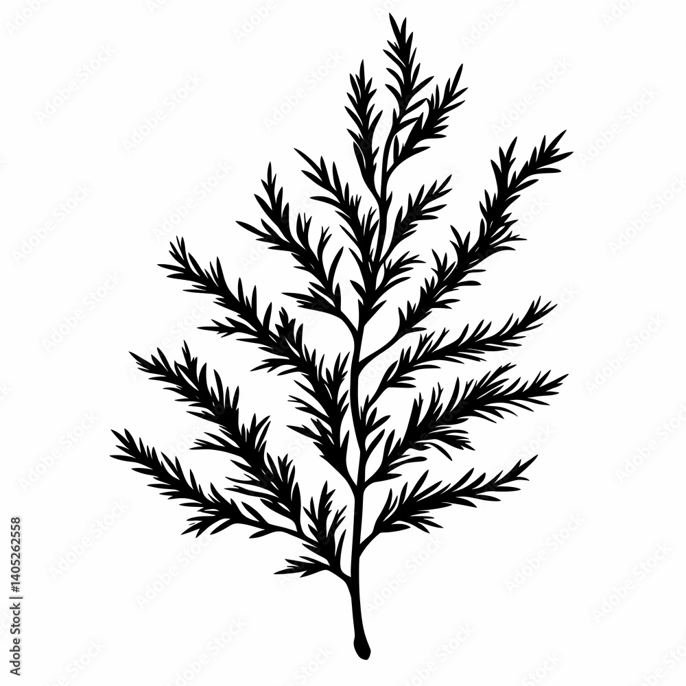 Fototapeta premium Botanical Leaf Silhouette. Rustic Nature Illustration with Organic Design for Eco-Friendly Decor