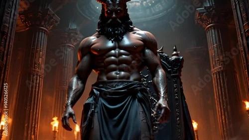 God Hades with Cerberus hellhound epic Greek mythology underworld