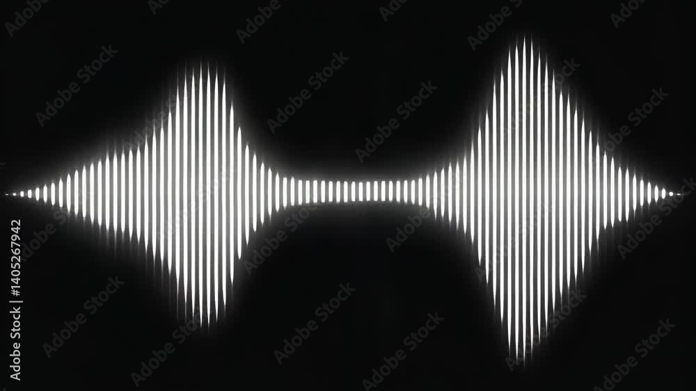 Abstract white sound wave visualization against a black background