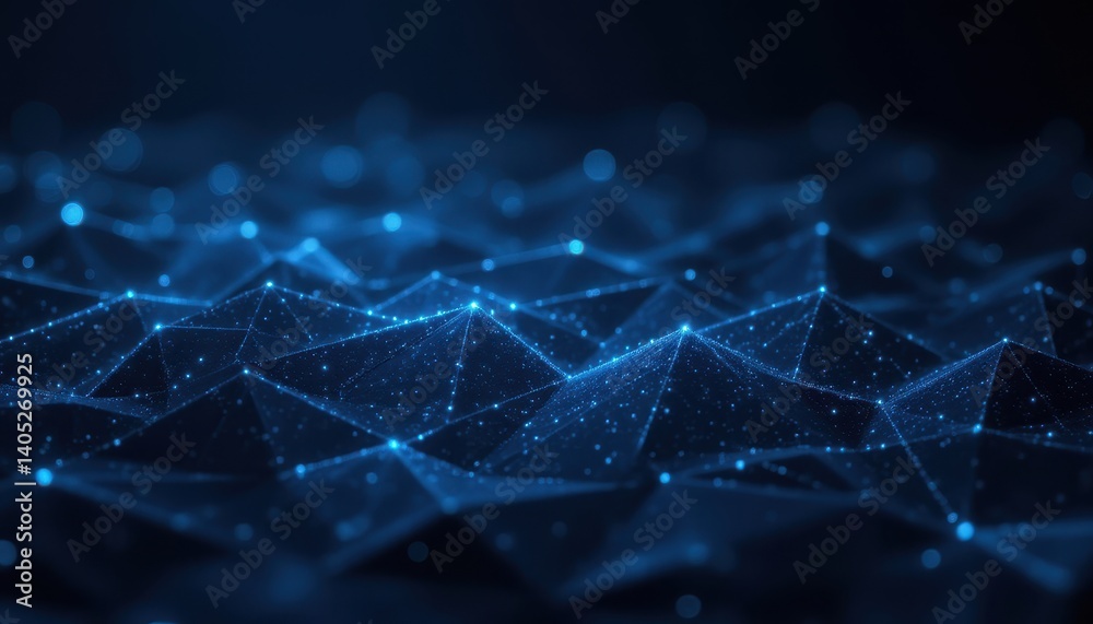 Obraz premium Abstract Background with Connection Dots Digital Space Illustration Dark Environment High-Tech Concept
