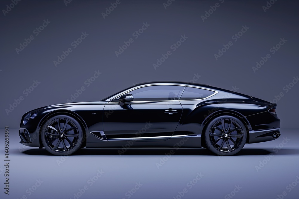 Detailed Image of Mockup of Lateral of a Luxury Car Detailed Image of Mockup of Lateral of a Luxury Car