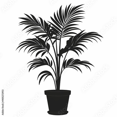 Indoor Palm Silhouette. Botanical Decor for Eco-Friendly Living Room Design
