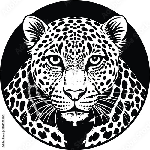 leopard on black background