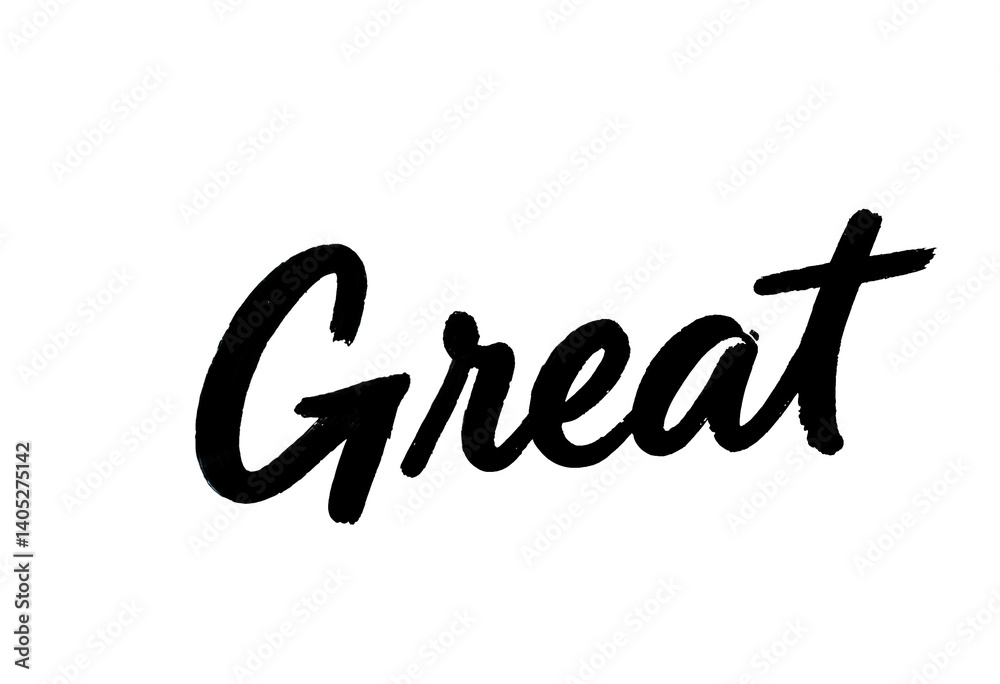 Strong and confident writing, decisive and compact brush lettering style