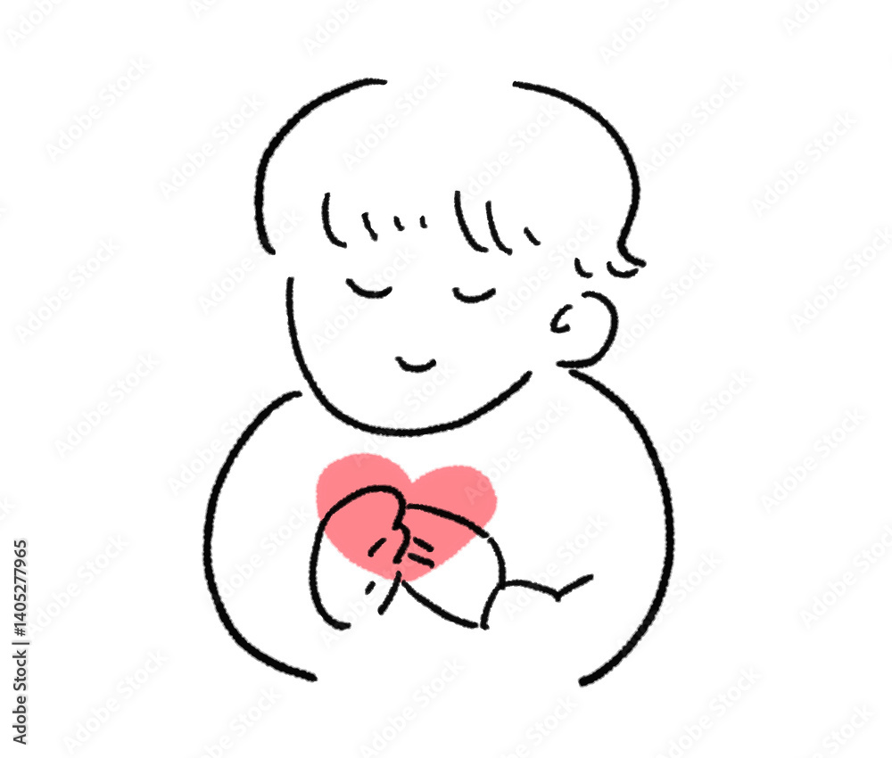 ハートを持つ人のイラスト