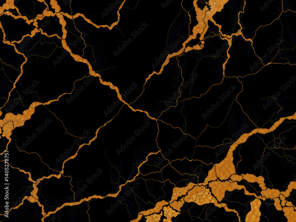 Luxurious black marble texture with gold veins, perfect for backgrounds and design. Generative AI