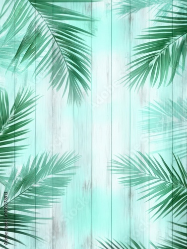 Minimalist tropical wedding invitation with palm fronds and simple design 