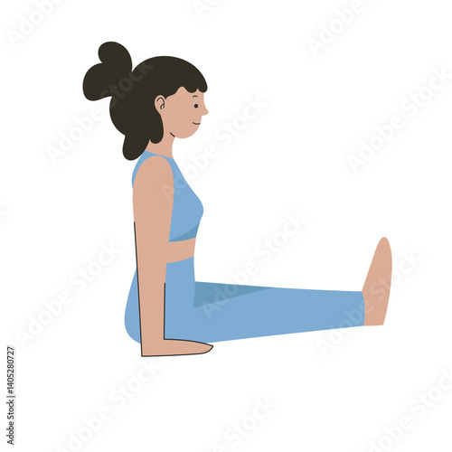 Illustration of yoga pose. Zen and harmony concept. Colored flat vector illustration isolated on white background.