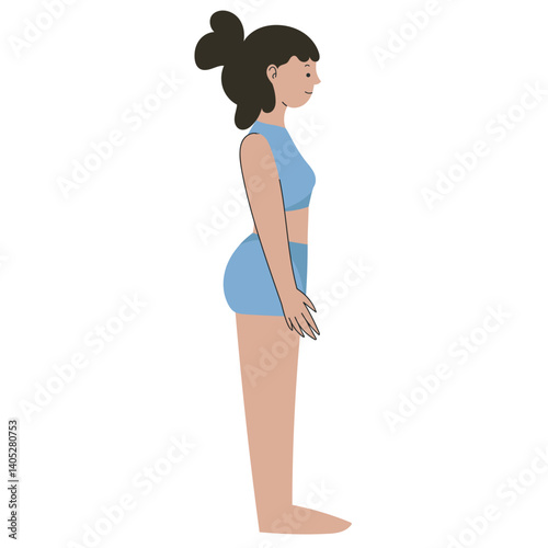 Illustration of yoga pose. Zen and harmony concept. Colored flat vector illustration isolated on white background.