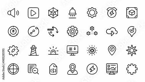 Creative optimization icons in outline style perfect for digital platforms websites and mobile apps aiming to improve user experience and system performance