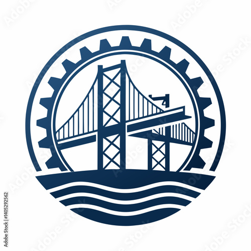 Create a vector image of a bold stroked capital L, stylized for civil engineering.