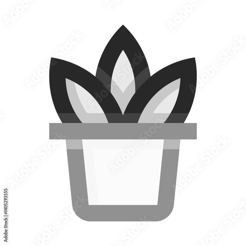 Noir Plant Pot Flat Icon