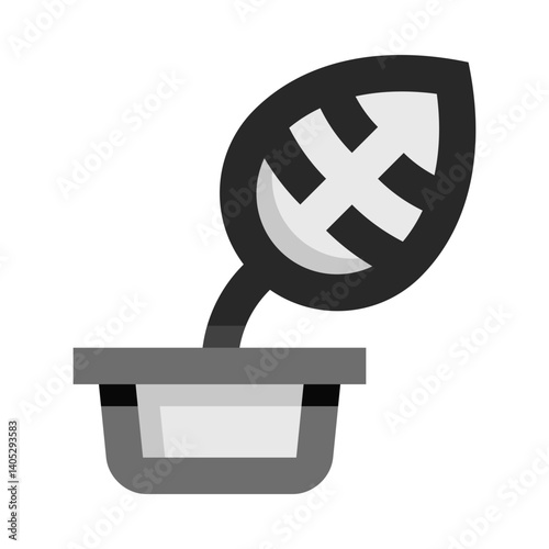 Noir Plant Pot Flat Icon